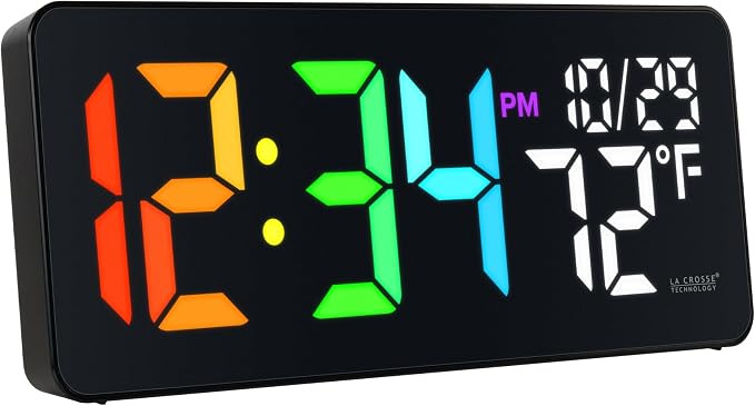 La Crosse Technology 513-1411 Color-Changing Digital LED Wall Clock
