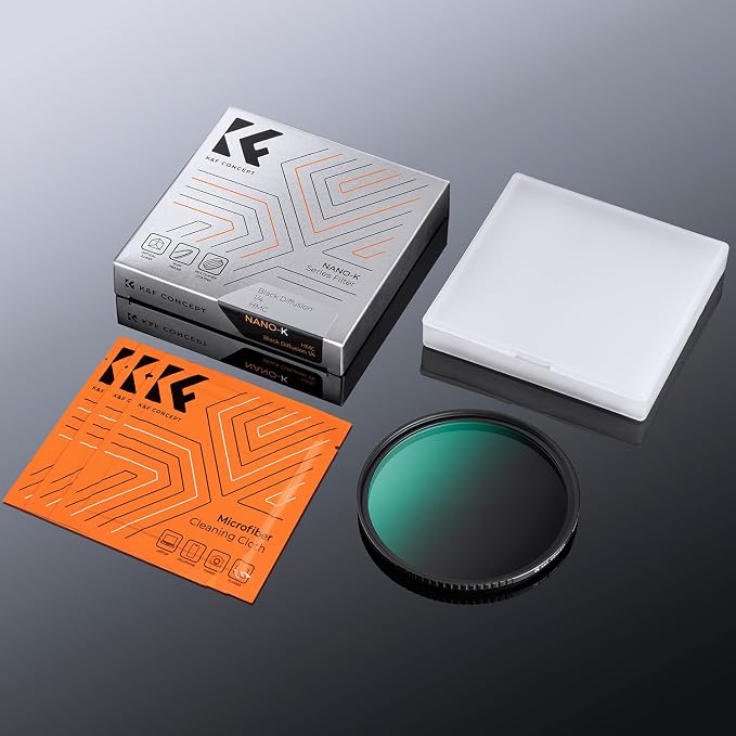 K&F CONCEPT 40.5mm Black Diffusion 1/4 Filter Mist Cinematic Effect Filter