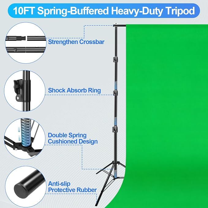 EMART 10X10 FT Green Screen Backdrop Kit, Photography Umbrella