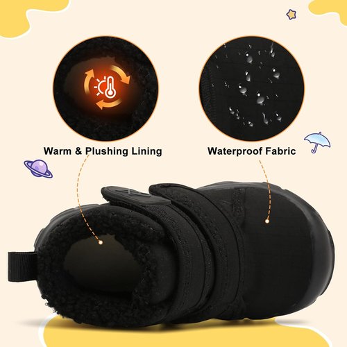 LeIsfIt Toddler Winter Boots - Cozy Plush Lining for Indoor/Outdoor Use | Warm Faux Fur Booties