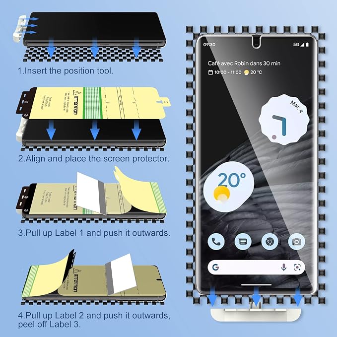 LK 2 Pack for Google Pixel 7 Pro Screen Protector 6.7-inch + 2 Pack Lens