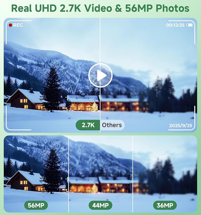 Digital Camera, 2026 Upgraded 56MP Dual Screens Digital Camera, Compact Cameras