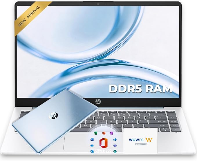HP Everyday Laptop • 2026 Edition • Latest AMD Processor • 256GB SSD + 1TB Cloud Storage • Microsoft 365 • Thin & Portable • Fast Charge and Long Battery Life • Win 11
