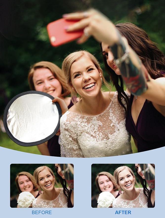 Selens 2 in 1 Foldable 17inch/45cm Light Reflecto, Collapsible Disc Photography