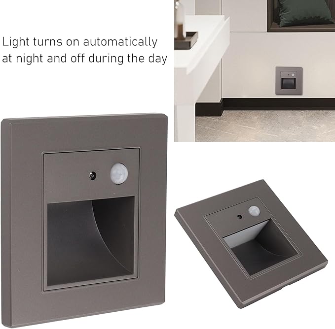 YWBL-WH 1.5W LED Step Lights Horizontal Light Sensing 120° Motion Range Warm Light 3000K Indoor Stair Light for Bedroom