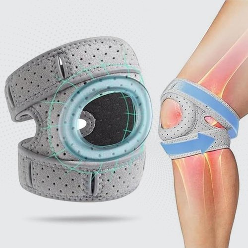 2PCS Knee Brace for Women and Men ,Knee Brace With Gel Padding，patellar stabilizing knee brace,Pain Relief Adjustable Patellar Tendon Support Sleeves Brace Knee Joint Strap for Arthritis,Running,Injury Recover(Grey)