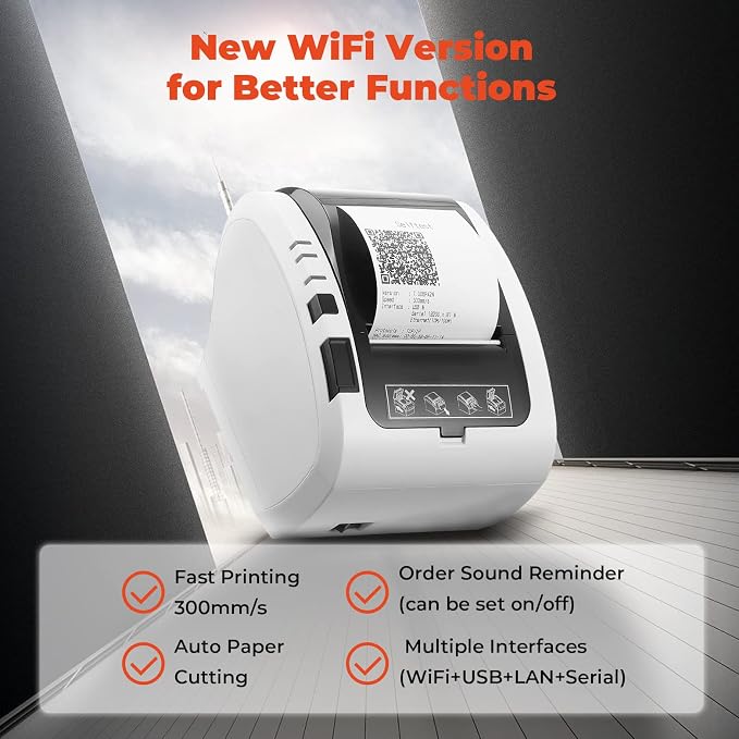 MUNBYN WiFi Thermal Receipt Printer