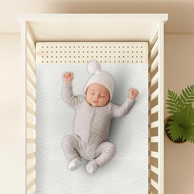 ORGANIC TEXTILES Organic Baby Mattress Topper with Tencel Removable Cover - GOLS/GOTS Certified - Breathable - 3" Standard (52"x28")