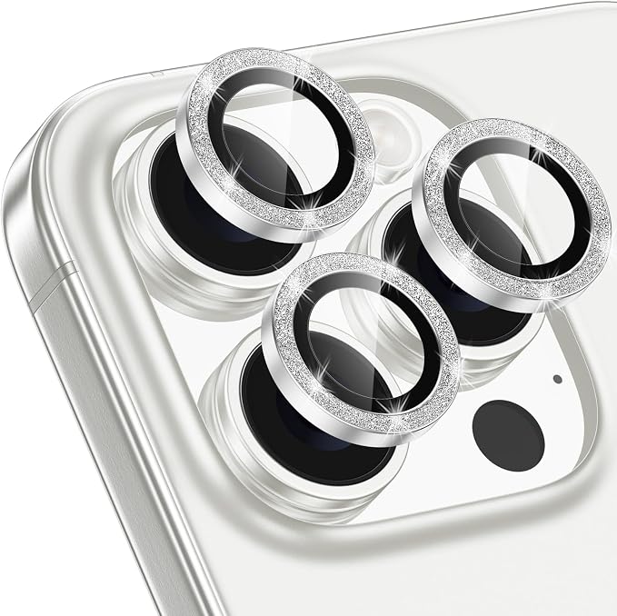 for iPhone 16 Pro/16 Pro Max Camera Lens Protector Bling Individual Metal