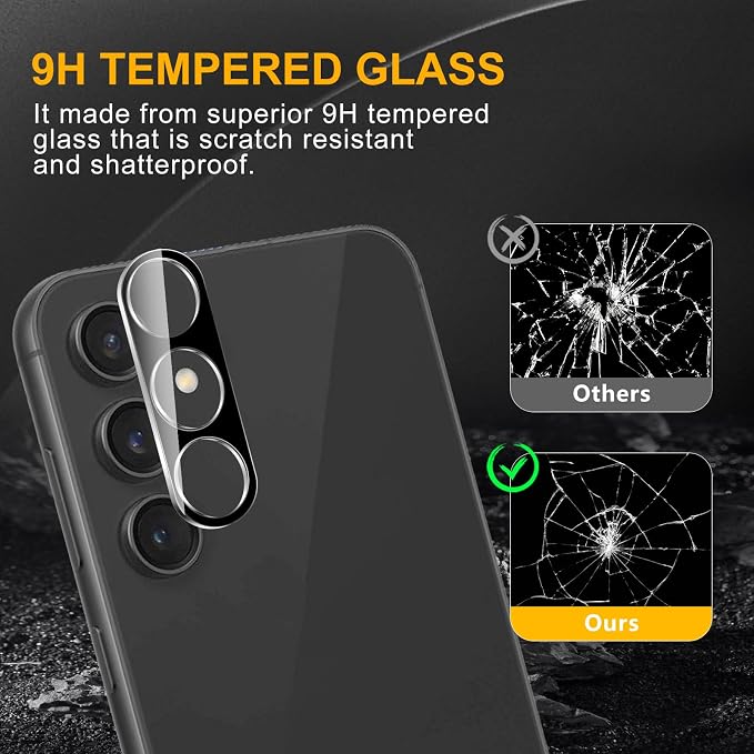 3 Pack Camera Lens Protector for Samsung Galaxy S23 Fe, Tempered Glass