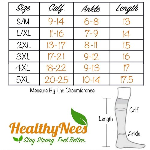HealthyNees Seniors Care Footless 15-20 mmHg Compression Shin Calf Leg Men Women 1 Pair Zipper Sleeves (Black, Large-X-Large)