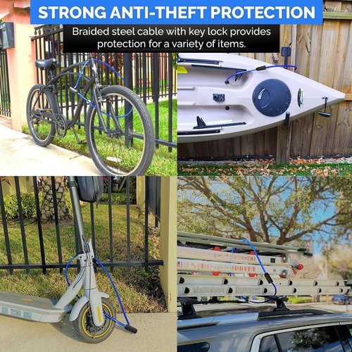 DocksLocks Weatherproof Security Cable Lock - Anti-Theft Protection for Kayaks, Bikes & More | 5ft to 25ft Lengths