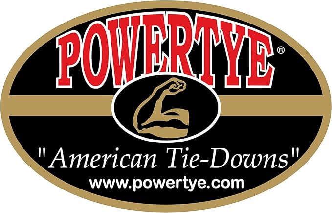 PowerTye - Endless Ratchet Strap - 1in x 4ft Easy Grip (Hookless), Tie Down Strap w/ 400 lb. Working Load Limit / 1,200 lb. Break Strength, Ideal for Motorcycle, ATV, Bike, & Coolers, Black 2-Pack