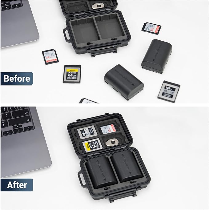 JJC Portable Camera Battery Memory Card Storage Case