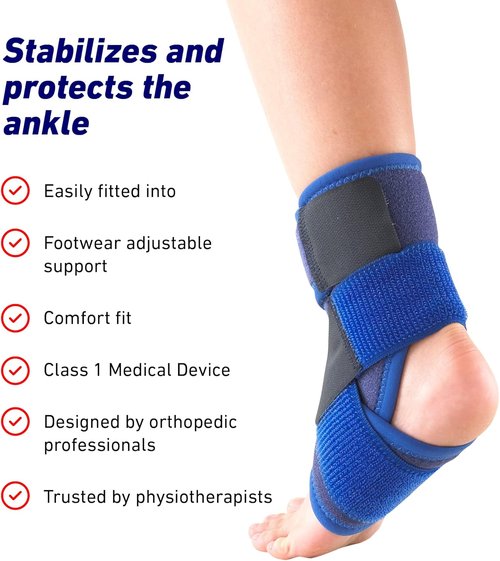 Neo-G Ankle Brace for Kids - Adjustable Support for Joint Pain & Injuries - Class 1 Medical Device - Blue