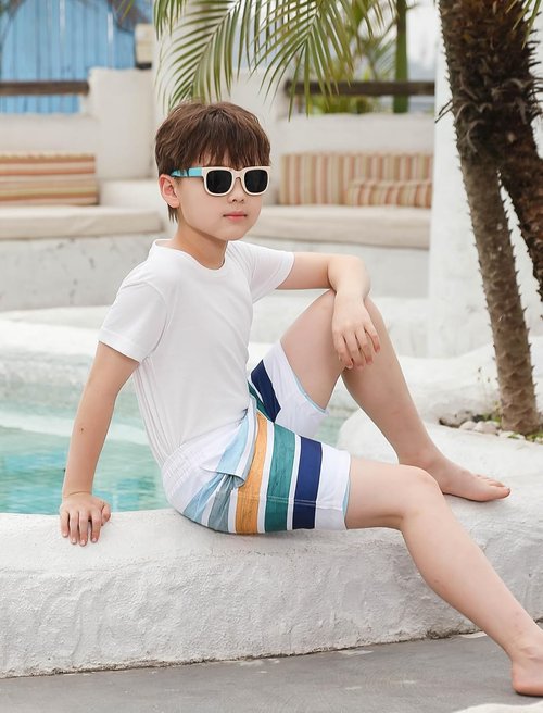 Belovecol Boys Swim Trunks - Quick Dry Anti-Chafe Swim Shorts with Compression Liner | UPF 50+, Sizes 7-20T