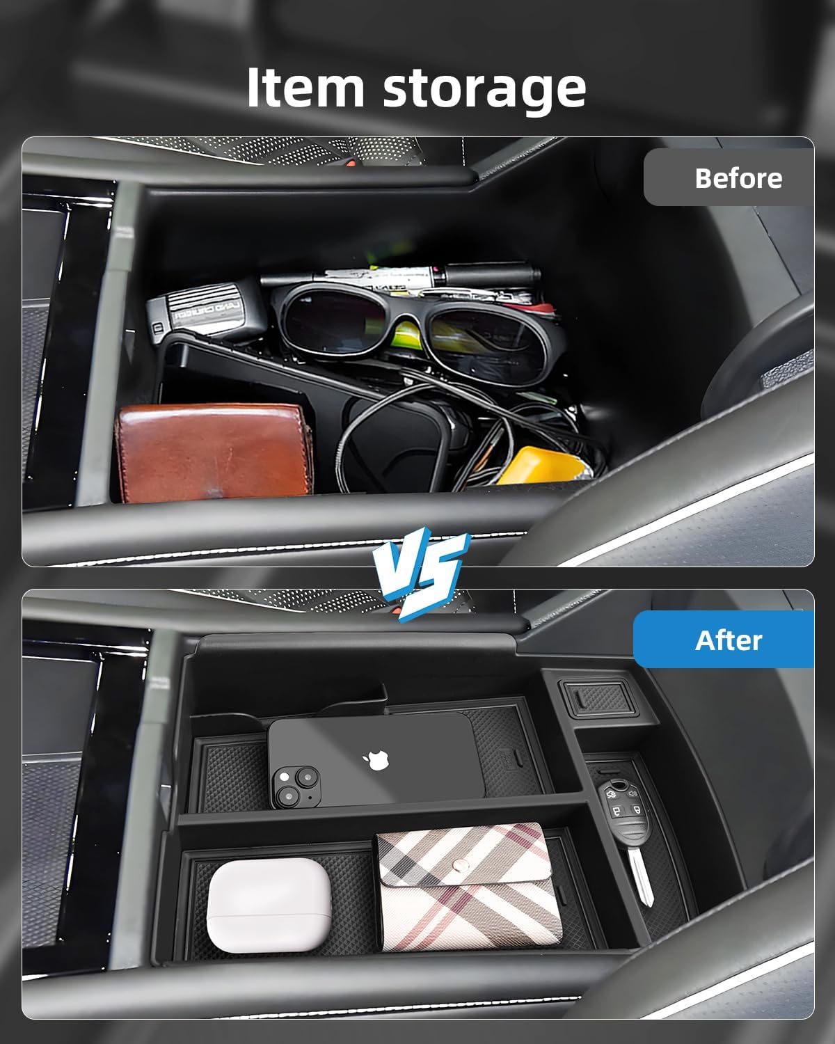2PCS Center Console Organizer for 2024-2026 VW Atlas