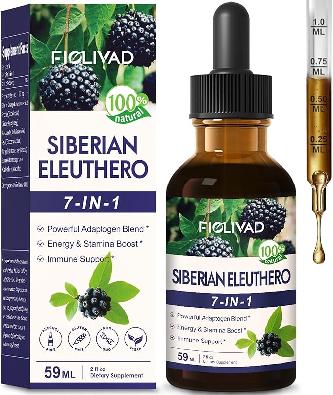 Siberian Ginseng Liquid Drops, Natural Herbal Extract for Powerful Adaptogen Blend, Energy & Stamina Boost & Immune Support. 2oz-Original
