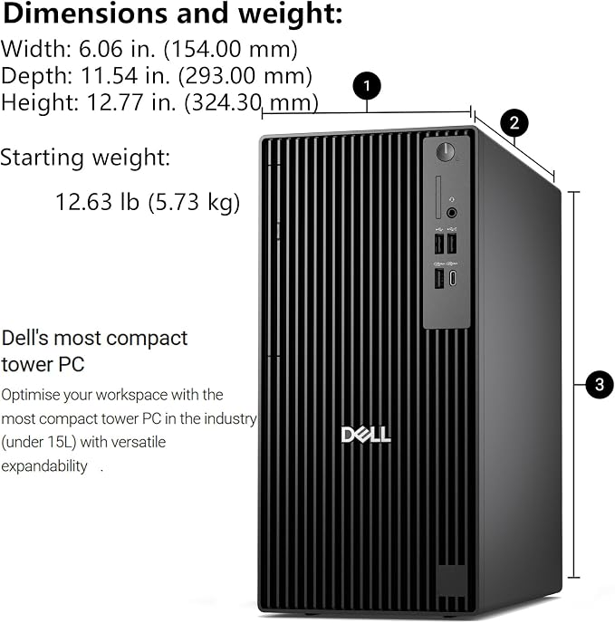 Dell Pro Tower Plus Core Ultra 7 256 32GB DDR5 2TB SSD Desktop Computer | AI Boost with Intel 20-Core up to 5.3GHz 13 TOPS NPU, DVD-RW, Triple 4K DisplayPort, 2 USB-C, Windows 11 Pro