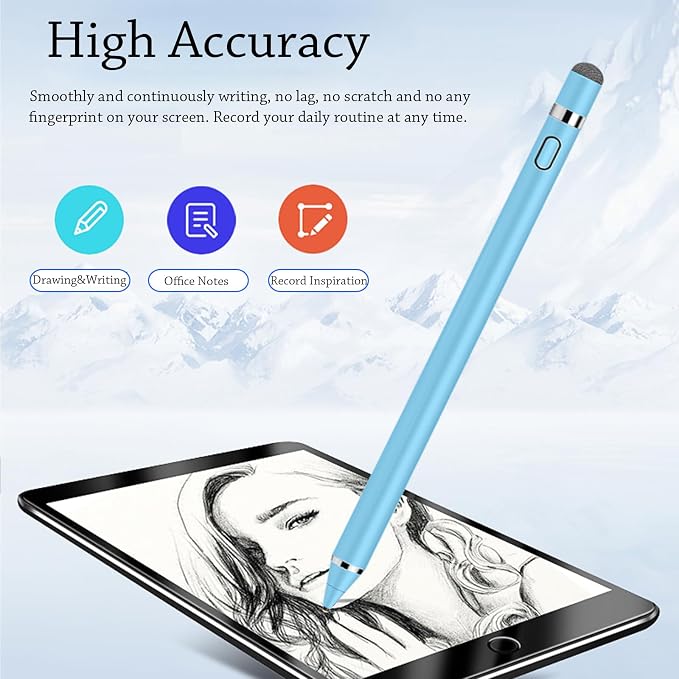 CMARS Active Stylus Pen for Touchscreen, Rechargeable Universal Pencil for iPad