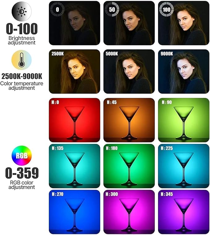 ULANZI VL120 RGB Video Light, Pocket LED On-Camera Video Lights, Built-in