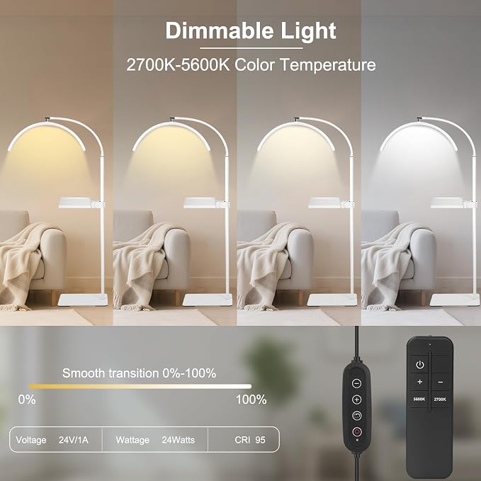 Half Moon LED Floor Light with Tool Tray