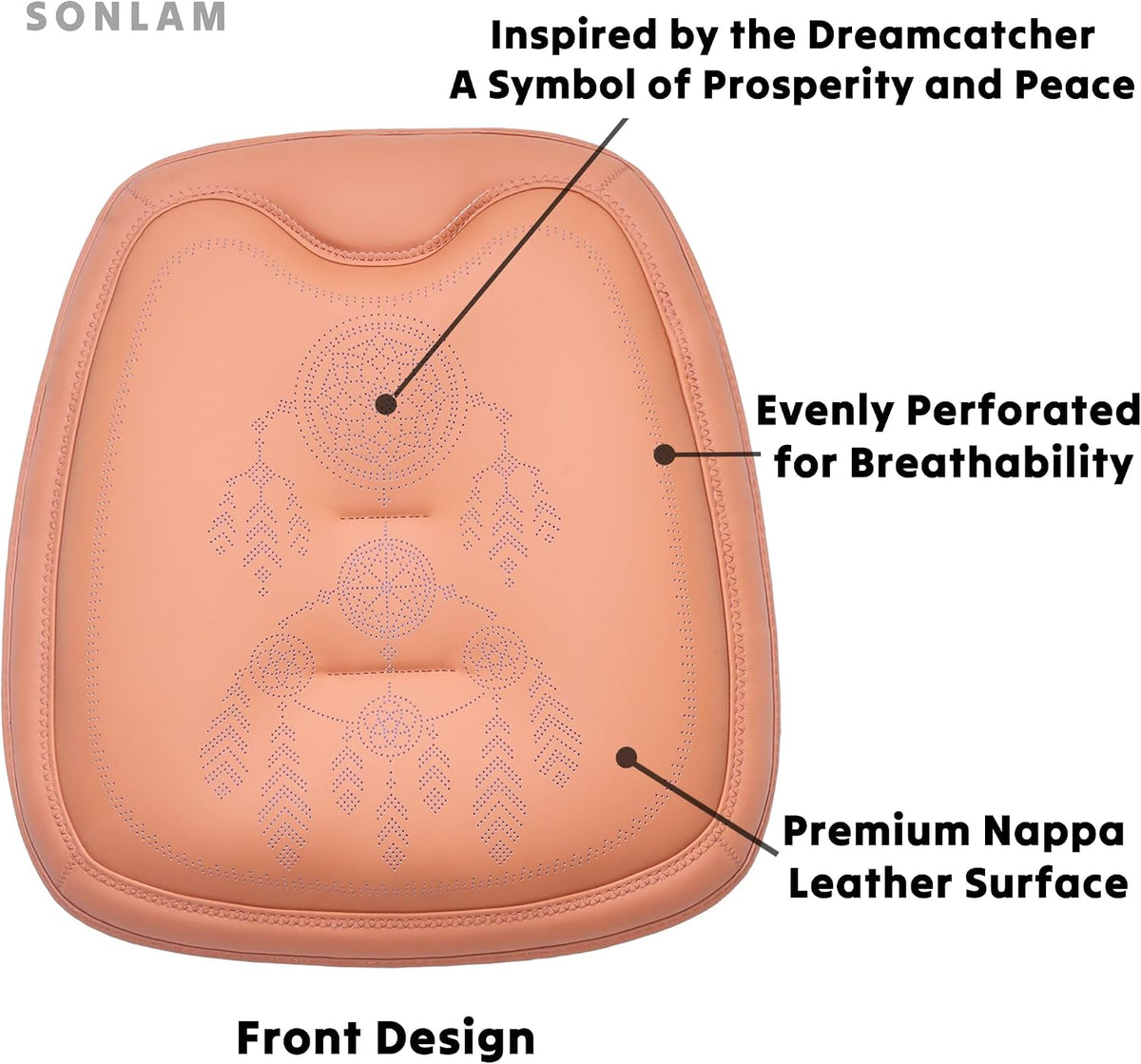 Comfort Dreamcatcher Car Seat Cushion Non-Slip - Relaxing, Optimal Support & Posture for Long Drive (Single Seat (Beige))