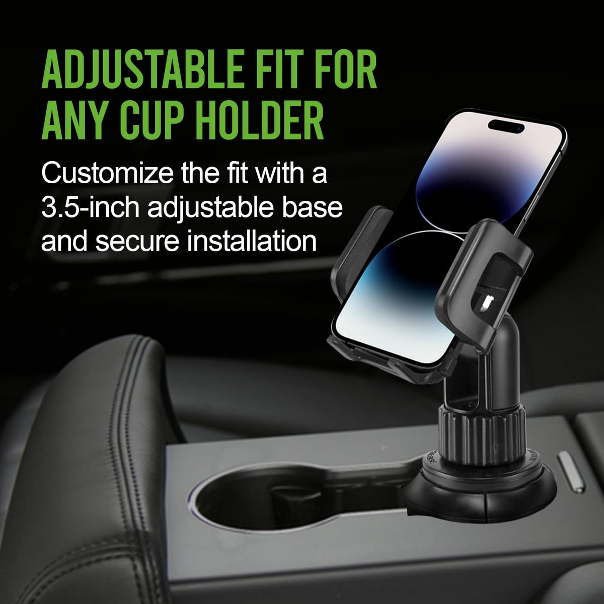 Cellet Car Cup Holder Phone Mount, Phone Holder Mount Cradle Universal Adjustable Compatible for Apple iPhone, Samsung Galaxy, Moto, Google Pixel Smartphones