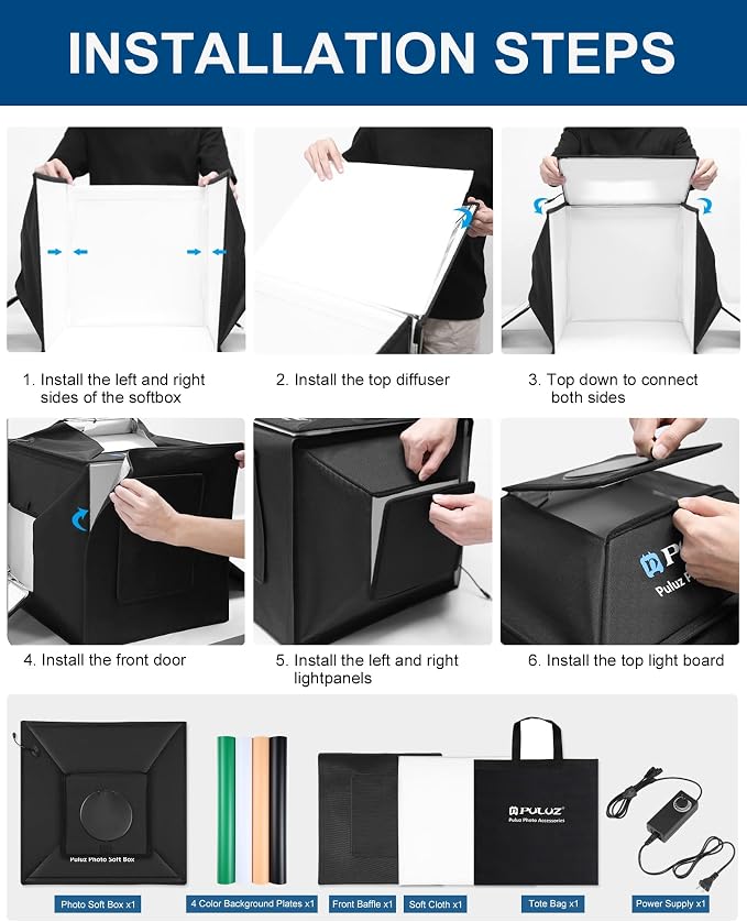 PULUZ Upgraded 16"x16" Photo Studio Light Box & Soft Box 480 LED Beads CRI 95+