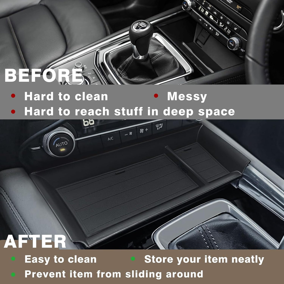 Muslogy Front Console Organizer Cover for 2022 2023-2025 Mazda CX-5 CX5