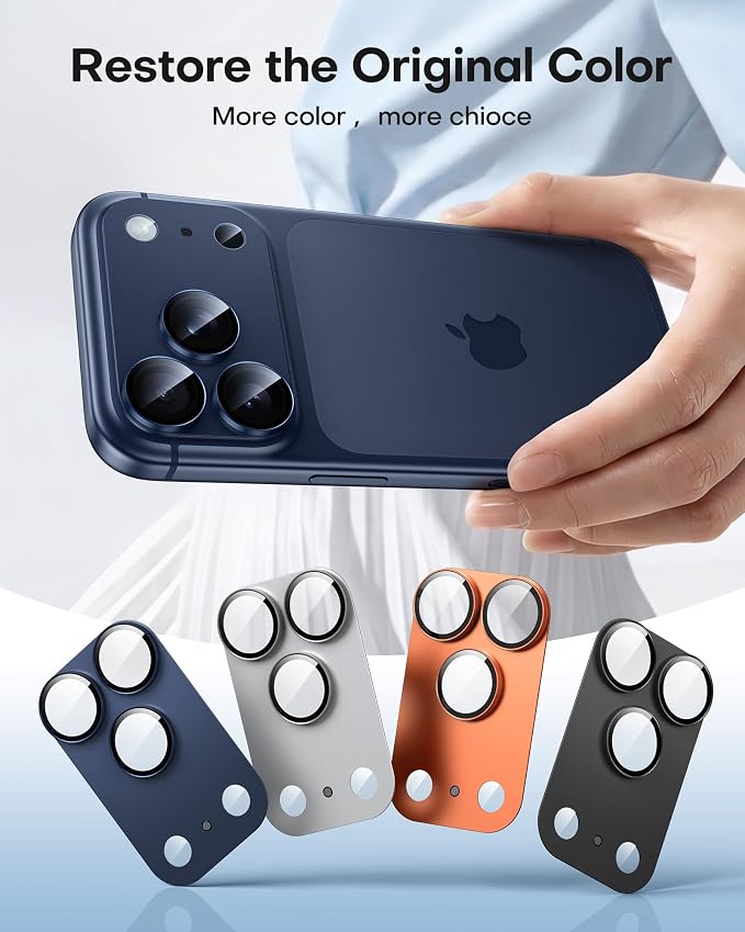 TAURI 2 Pack for iPhone 17 Pro Max Camera Lens Protector, Full Coverage