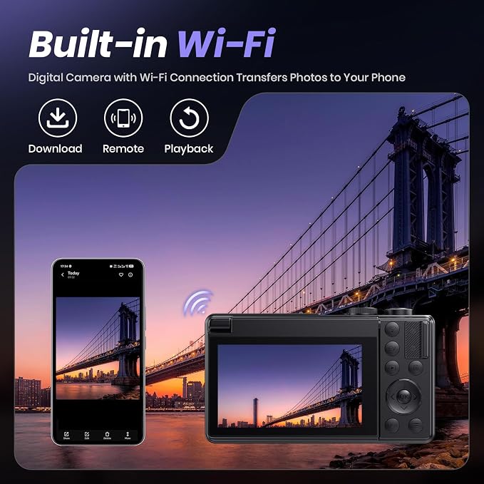 5K Digital Camera for Photography, 2026 Latest 80MP Autofocus WiFi Vlogging