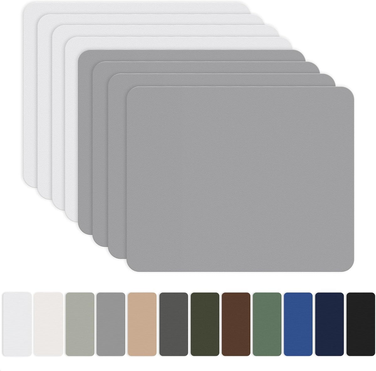 OAZ Nylon Repair Patches - 8 Self-Adhesive Waterproof Fabric Patches for Outdoor Gear | Gray/White, 7.87 x 5.9 Inch