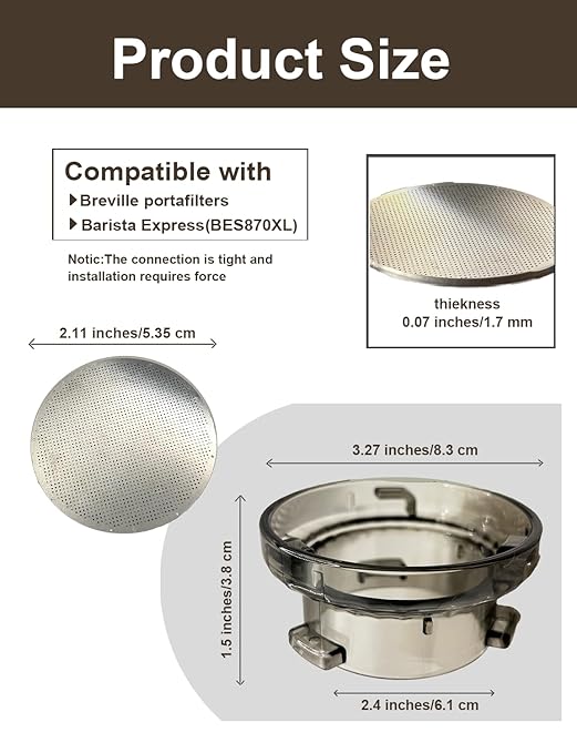 54mm Dosing Funnel with Stainless Steel Puck Screen Set for Breville Barista Portafilters, Catcan Espresso Portafilter Funnel for Series Barista