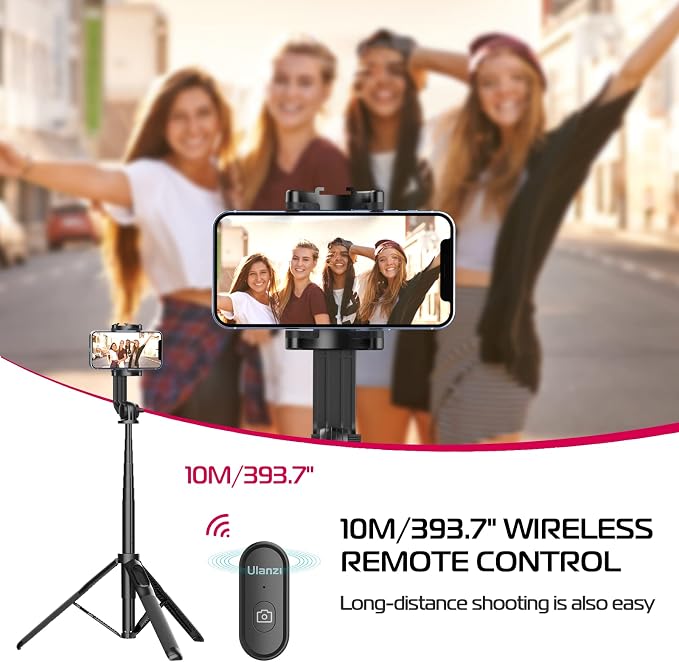 ULANZI SK-03 Selfie Stick Tripod, 3 in 1 Extendable Phone Holder