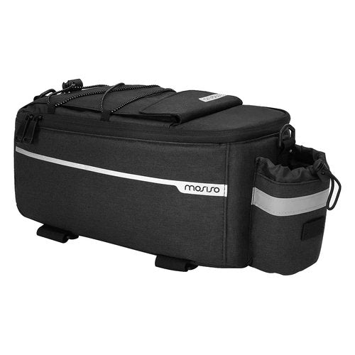 MOSISO Bike Rack Bag, Waterproof Bike Trunk Cooler Pouch Insulated Bicycle Rear Seat Pouch Cycling Backseat Storage Cargo Luggage Saddle Shoulder Bag, Black