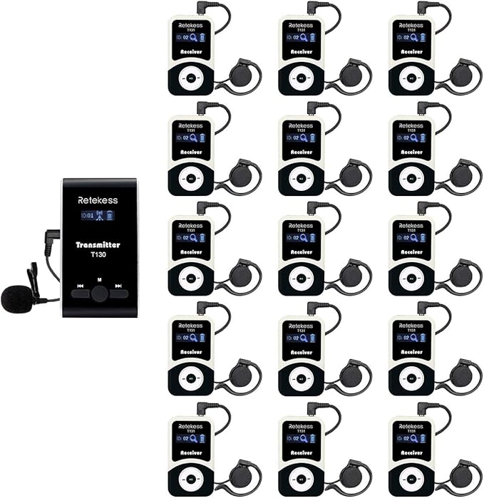 Retekess T130 Wireless Tour Guide System, Church Translation System, Tour Guide