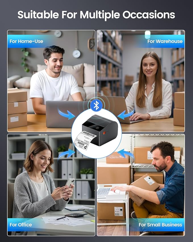ASprink Bluetooth Shipping Label Printer 4x6, 2026 Upgraded Thermal Label