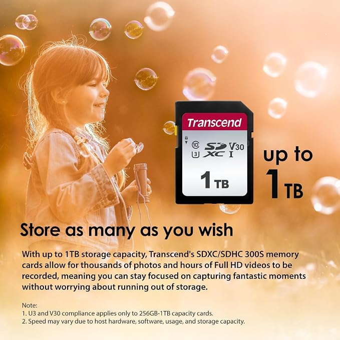 Transcend SDC300S 32GB SDHC SD Card, Compatible