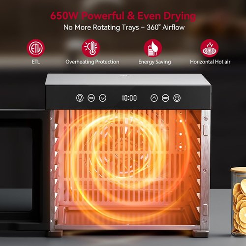 Excalibur Food Dehydrator | Powerful 8-Tray Machine with Adjustable Temperature & 48-Hour Timer for Jerky, Fruits, Herbs