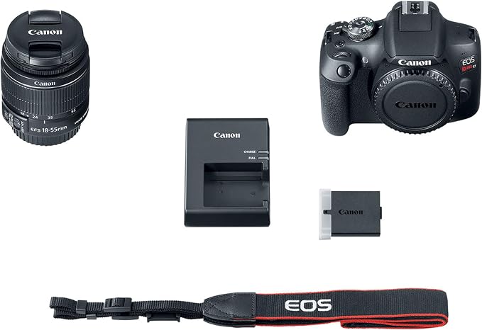 Canon EOS Rebel T7 DSLR Camera Bundle – EF-S 18-55mm Lens, 64GB Memory Card