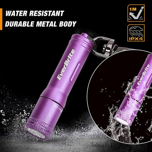 EverBrite Mini LED Keychain Flashlight - Bright Portable Pocket Torch for EDC & Emergencies | Purple