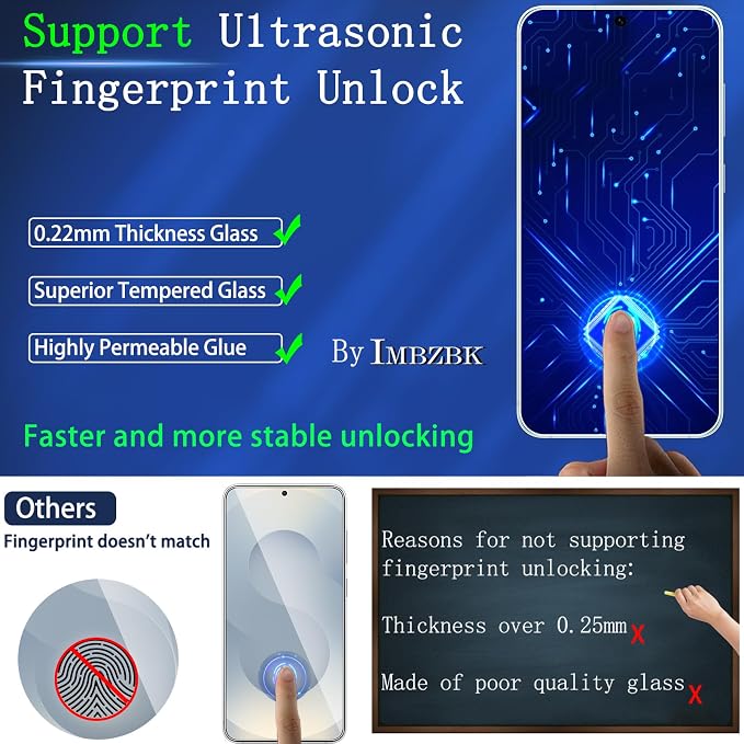 IMBZBK 3 Pack Screen Protector for Samsung Galaxy S25 Plus Accessories