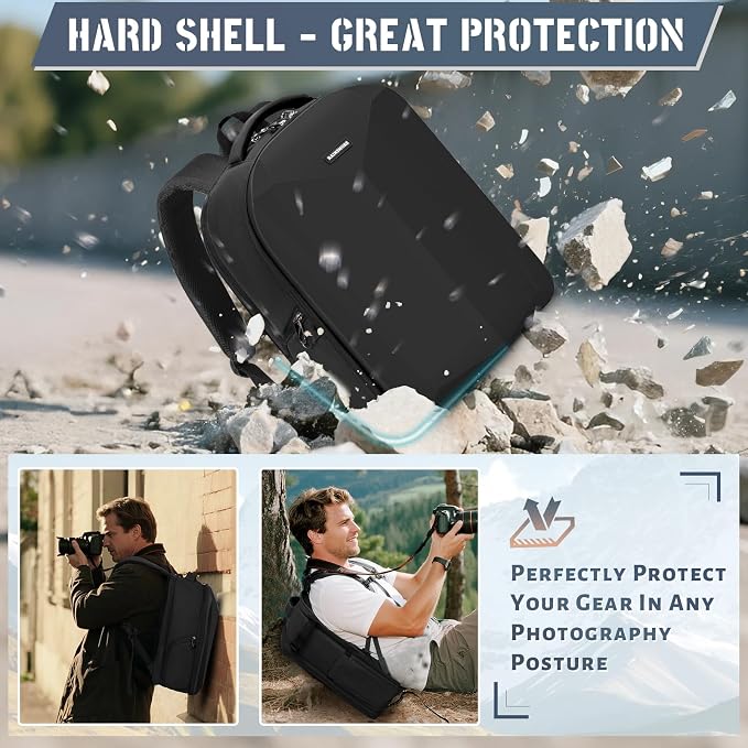 RAINSMORE Camera Backpack Hard Shell