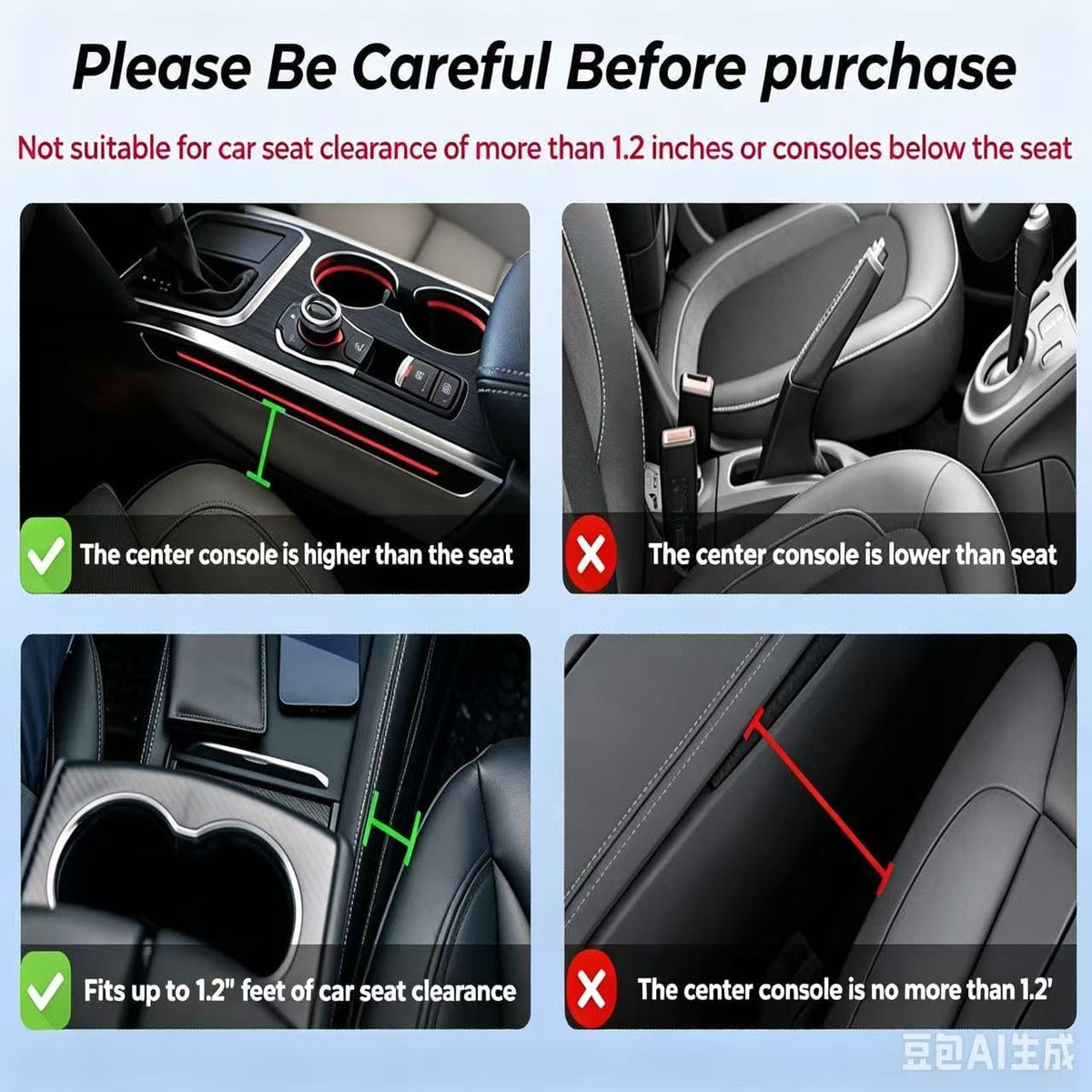 Car Leather Cup Holder Gap Bag for Mobile Phones Glasses Keys Cards Seat Gap Storage Box (2 Pack, Black)
