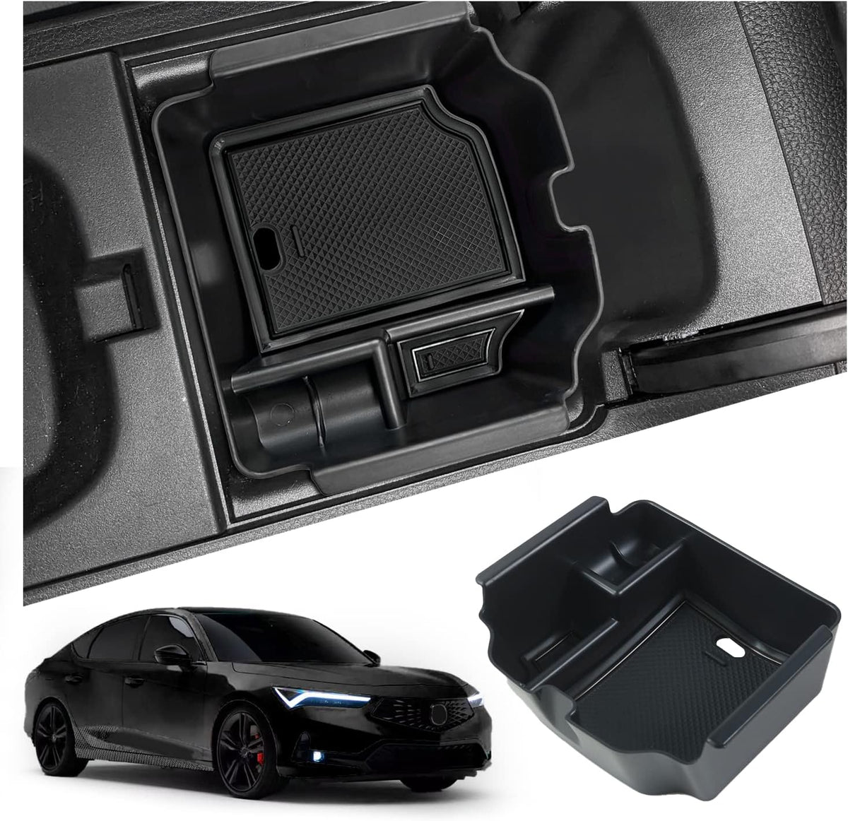 Ruiya Center Console Organizer for Acura Integra 2026 Accessories ABS Material with Coin Storage Armrest Console Organizer Compatible with 2023-2026 Acura Integra (Only for 6MT)