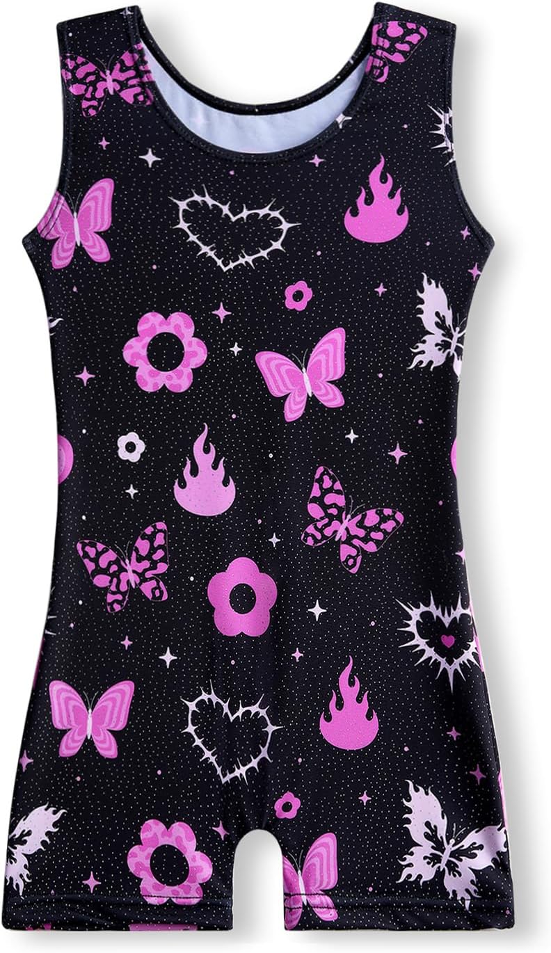 Regine Switzerland Gymnastics Leotards for Girls | Stylish Biketard Unitard with Shorts | Sizes 2T-8T