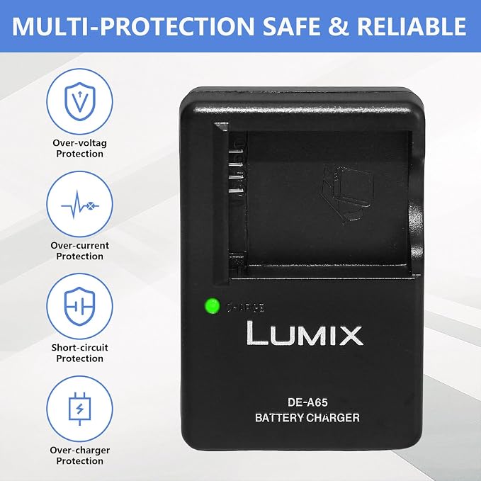 DE-A65 Camera Battery Charger for Panasonic： LUMIX DE-A65A DE-A65B DE-A65BA