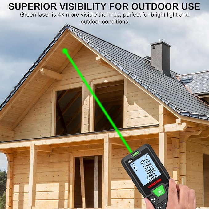 LASELION Laser Measurement Tool, 165ft Green-Beam Laser Measure Device Portable