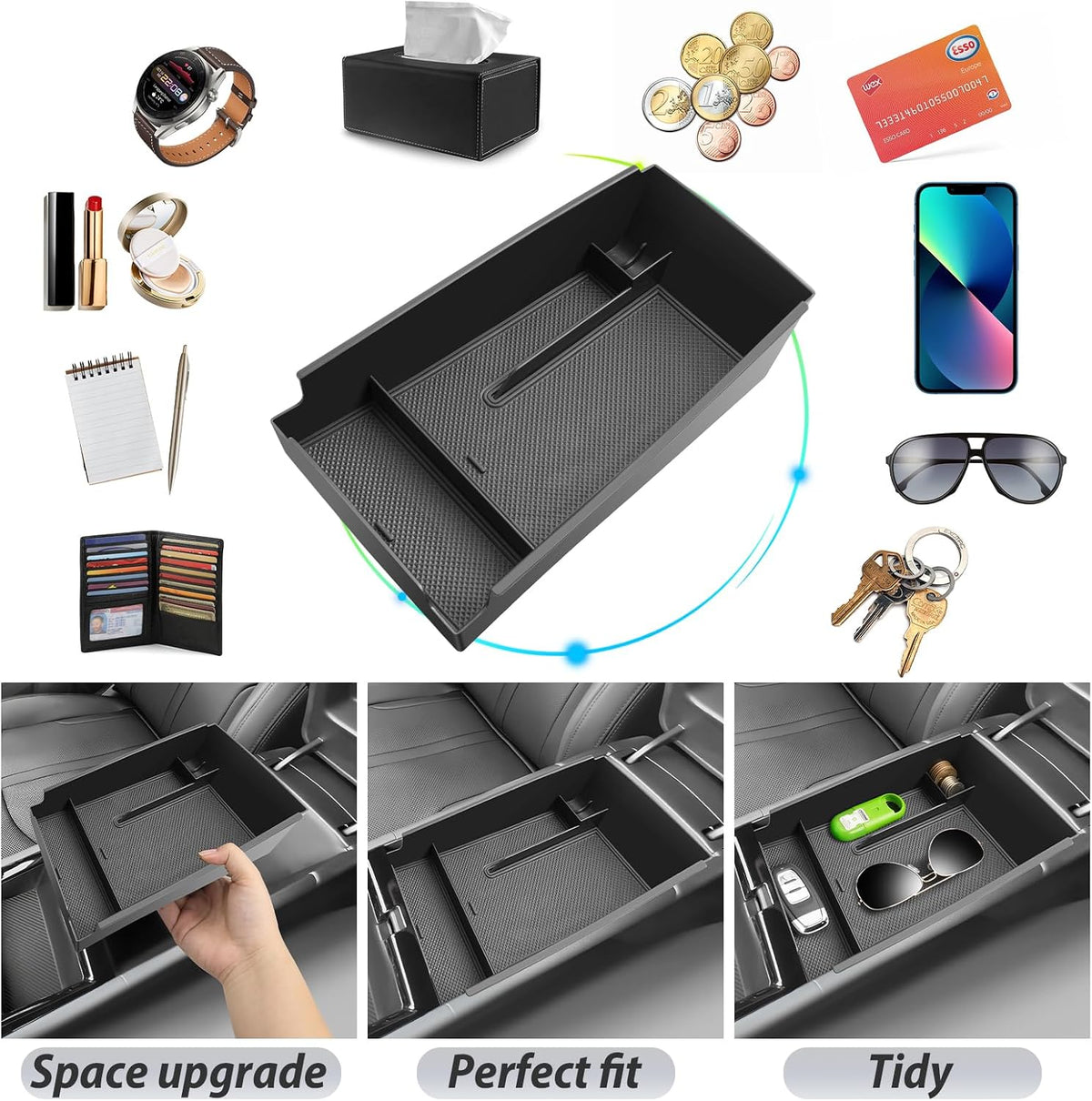 SKTU for 2025 2026 2027 Kia K5 Accessories Center Console Organizer ABS
